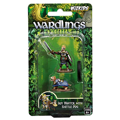 Wizkids Wardlings Boy Fighter with Battle Dog painted fantasy miniatures set WZK73320