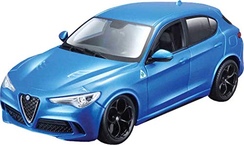 ブラーゴ ミニカー 1/24 アルファロメオ SUV ステルヴィオ STELVIO Q4 クアドロフォリオ V6 BI TURBO 510hp 2017 ブルー