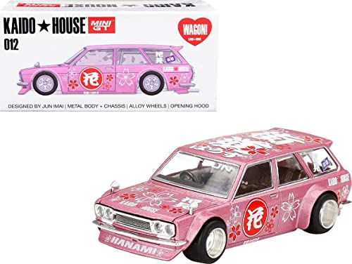 True Miniatures MINI GT 1/64 ダットサン 510 ワゴン 花見 V1 街道はうす ピンク Datsun KAIDO