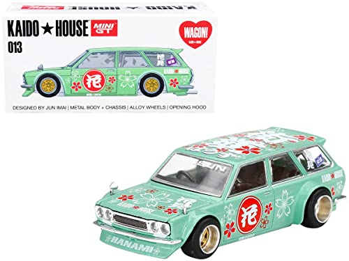 TrueScale Miniatures MINI GT 1/64 ダットサン 510 ワゴン 花見 V2 街道はうす グリーン Datsun