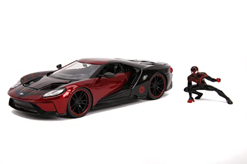 JADA TOYS ミニカー 1/24サイズ HWR Marvel 2017 Ford GT W/Miles Morales ブラック&レッド