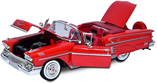 MotorMax シボレー インパラ ミニカー 1/24 Impala オープン 1958 レッド