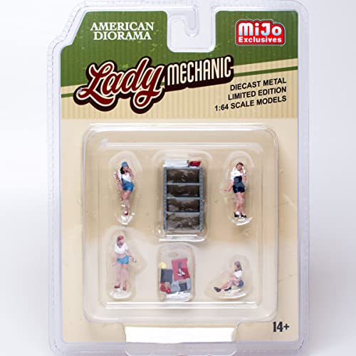 アメリカン ジオラマ 1/64 フィギュア レディ メカニック セット American Diorama Figure Lady Mechanic Set Mijo限定 AD-76484MJ 並行輸入品