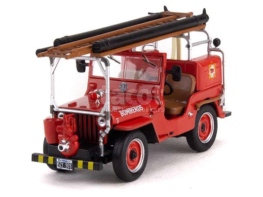 ジープ 消防車 ミニカー 1/43 JEEP CJ2A 1946 はしご車 アルゼンチン 並行輸入品