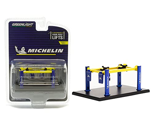 グリーンライト 1/64 4ポスト リフト シリーズ3 ミシュランタイヤ Auto Body Shop Four-Post Lifts Ser 3 Michelin 16130-B 並行輸入品