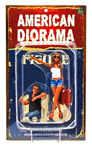 アメリカン ジオラマ 1/18 フィギュア ヒッチハイカー 男女2体セット American Diorama Hitchhiker Set of 2 Figures 並行輸入品