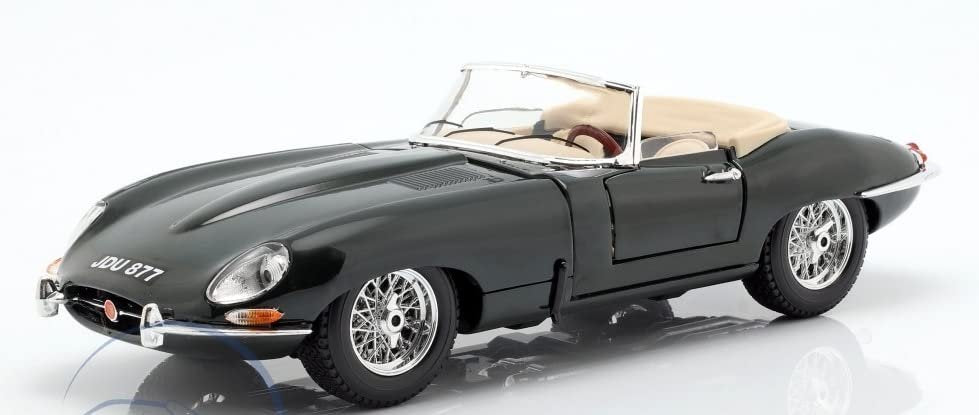 アウトレット品 Burago ブラーゴ ジャガー ミニカー 1/18 JAGUAR E-TYPE SPIDER 1961 オープンカー イギリス 高級車 グリーン 並行輸入品