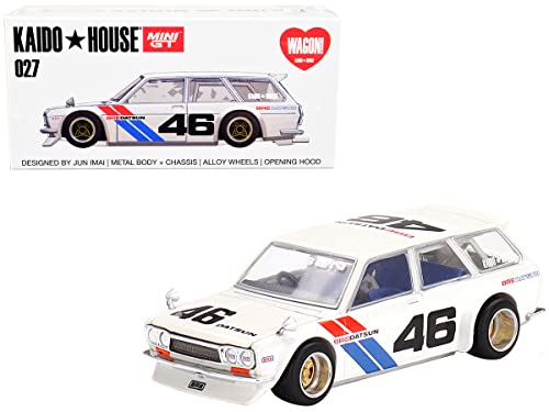 TrueScale Miniatures MINI GT 1/64 ダットサン 510 ワゴン 街道はうす BRE V2 ホワイト Datsun KHMG027 並行輸入品