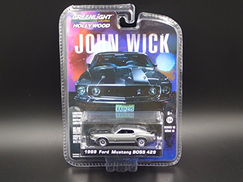 1969 Ford Mustang Boss 429 John Wickムービー 2014 Hollywoodシリーズ Diecas Greenlight 1/64