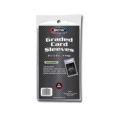 100 BCW Resealable Graded Card Sleeves 3 3/4 X 5 1/2 Holds PSA or BGS Grading Slabs & Screw Downs