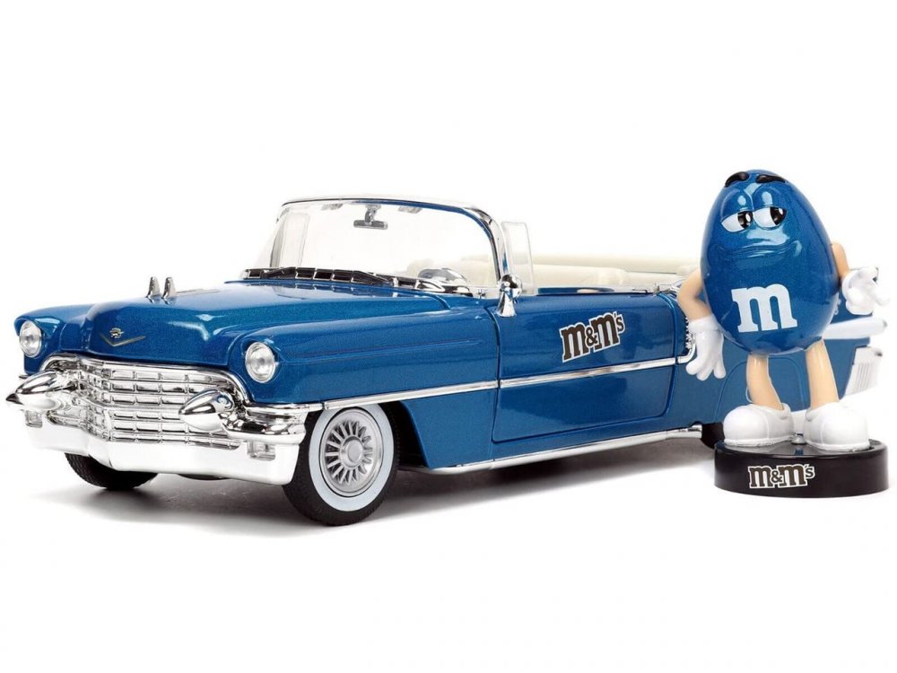 アウトレット品 JADA TOYS 1/24 エムアンドエムズ ブルー フィギア ＆キャデラック エルドラド ブルー Hollywood Ride M & M’s Blue 33726 並行輸入品