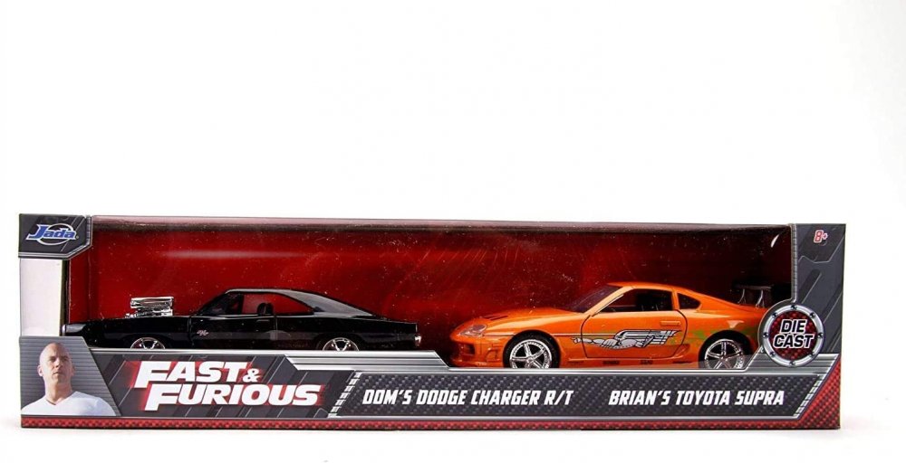 アウトレット品 JADA TOYS 1/32 ミニカー Fast & Furious Dom's Dodge Charger R/T & Brian's Toyota Supra ワイルドスピード 並行輸入品