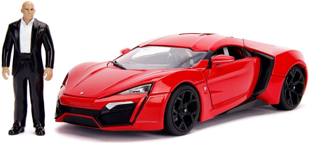 アウトレット品 JADA TOYS 1/18 ワイルド・スピード SKY MISSION ライカン ハイパースポーツ レッド ドミニク・トレットフィギュア付き LYKAN HYPERSPORT