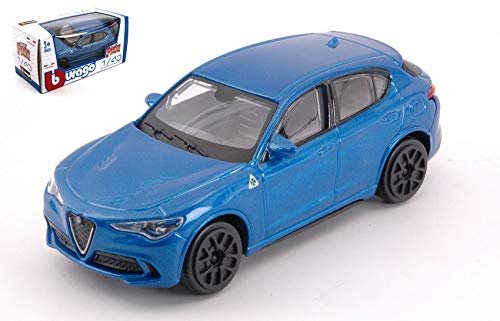 アウトレット品 ブラーゴ ミニカー 1/43 アルファロメオ SUV ステルヴィオ STELVIO Q4 クアドロフォリオ V6 ブルー 並行輸入品