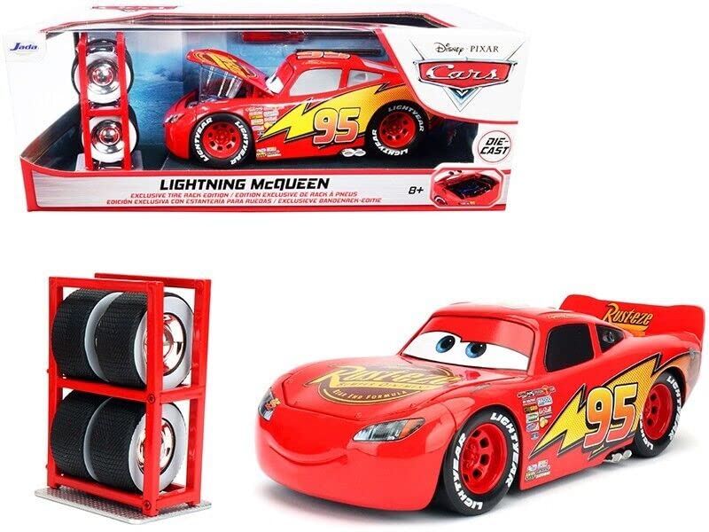 JADA TOYS 1/24 カーズ ライトニング マックイーン タイヤラック付き ディズニー ピクサー Cars Lightning McQueen 97751 並行輸入品