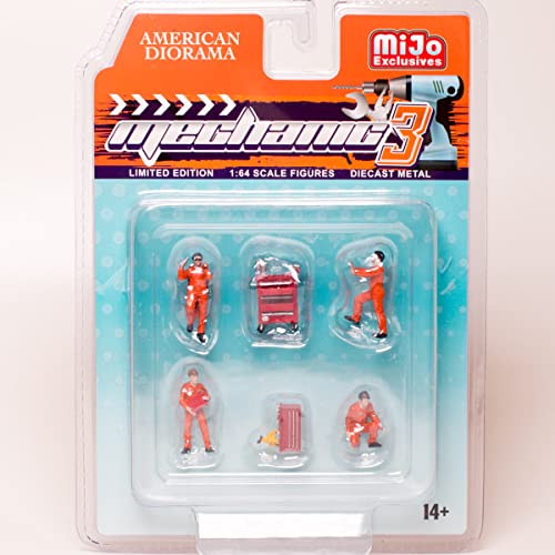 アメリカン ジオラマ 1/64 フィギア メカニック 3 セット American Diorama Figure Mechanic 3 Set Mijo限定 AD-76483MJ 並行輸入品